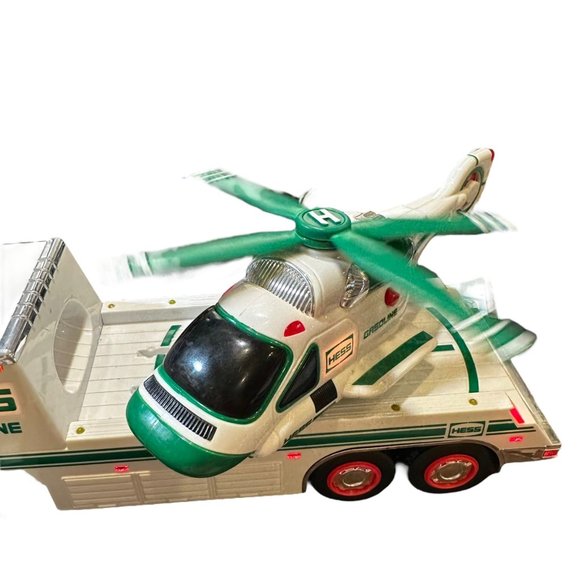 Hess Toy Truck Hauler and Helicopter 2006 Vehicle Lights Sounds White Green - Picture 13 of 13